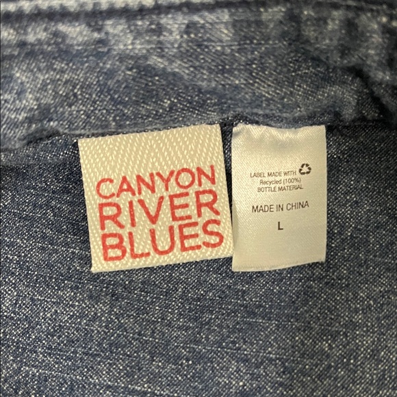 Women’s Canyon River Blues Denim Button Down Shirt, Blue, Cowgirl Style, Large - Picture 5 of 5